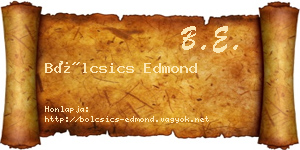 Bölcsics Edmond névjegykártya
